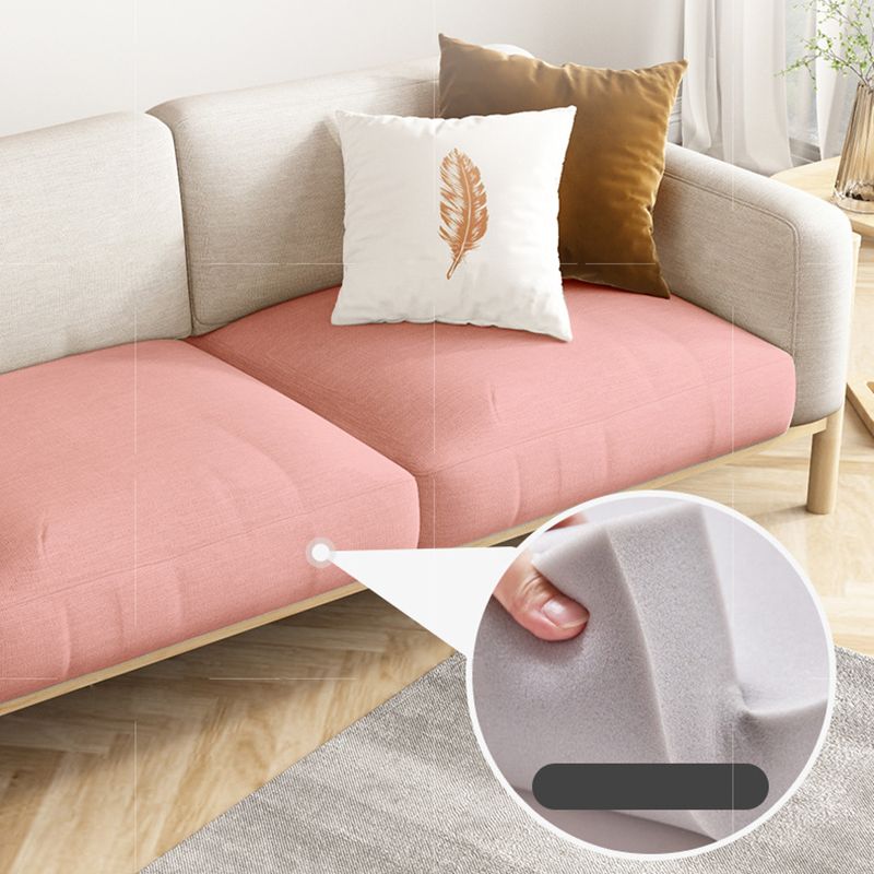 Fabric Loose Back Sofa 32.68" D x 59/66.93/78.74" W x 32.26" H Square Arm Sofa