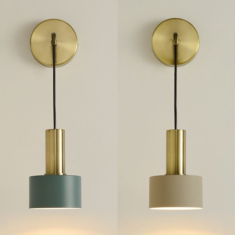 1 Licht lineare und halbe Zylinder Wandleuchte moderne einfache Stilbeleuchtung in Gold
