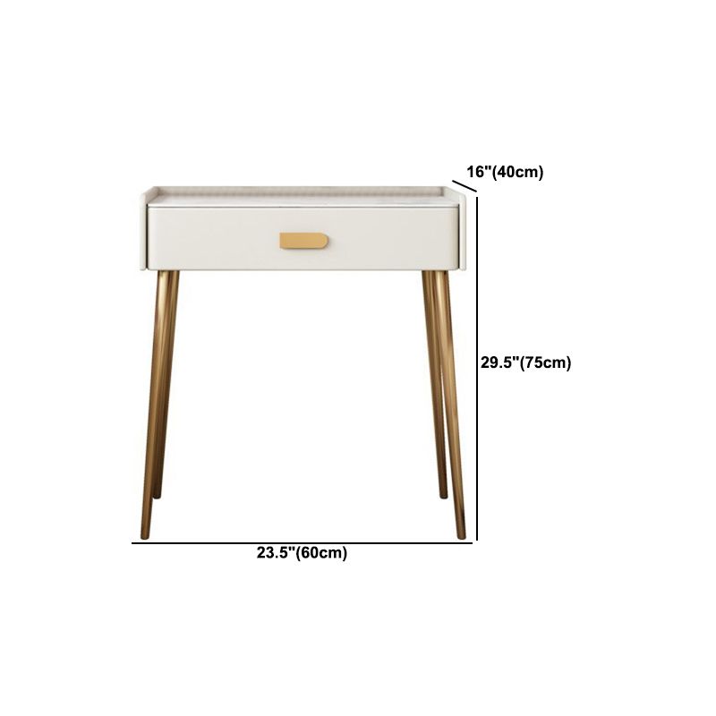 White Vanity Dressing Table Set Stone Top Dresser with Storage Drawers