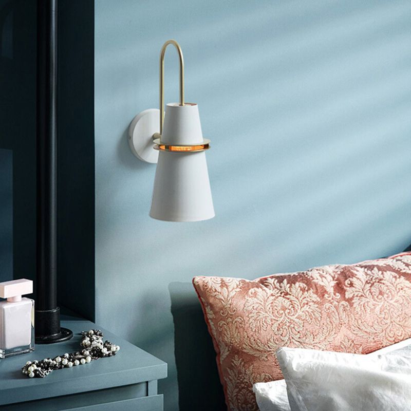 Modern Style Cone Shape Wall Sconce Metal 1 Light Sconces for Corridor