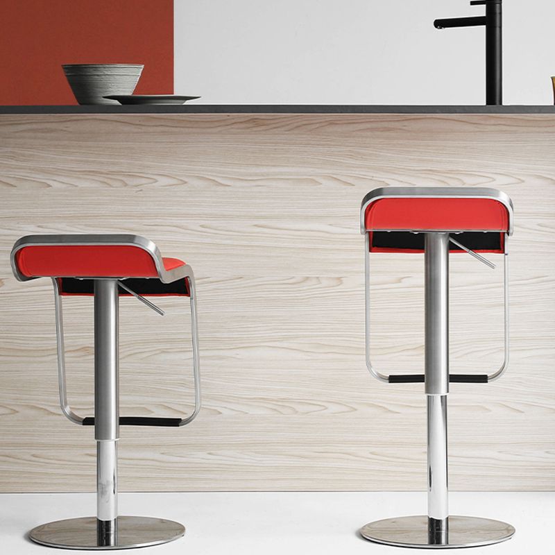 Contemporary Low Back Indoor Armless Bar Stool with Metal Base