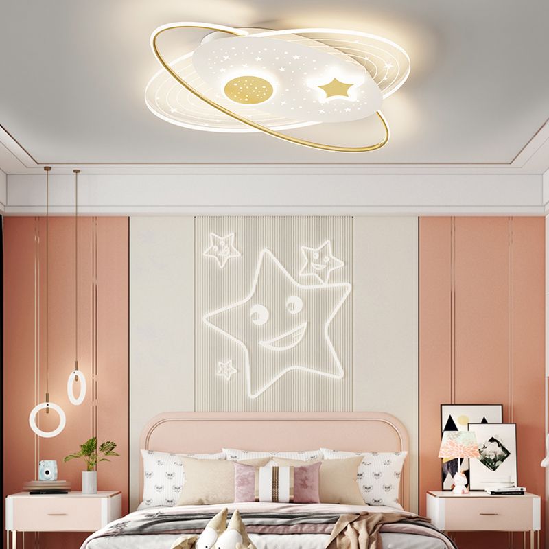 Plafonnier LED de forme ovale en fer moderne, 4 lumières, montage encastré pour chambre à coucher