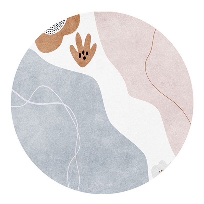 Pink Modern Carpet Polyester Color Lump Carpet Washable Carpet for Living Room