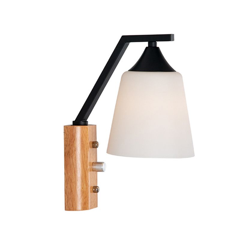 Modern Style Bell Shape Wall Light Glass 1 Light Sconces for Living Room