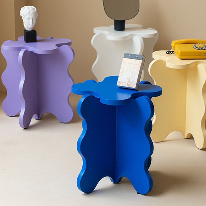 Scandinavian Wooden Coffee Table Free Form Pedestal Cocktail Table Set for Home