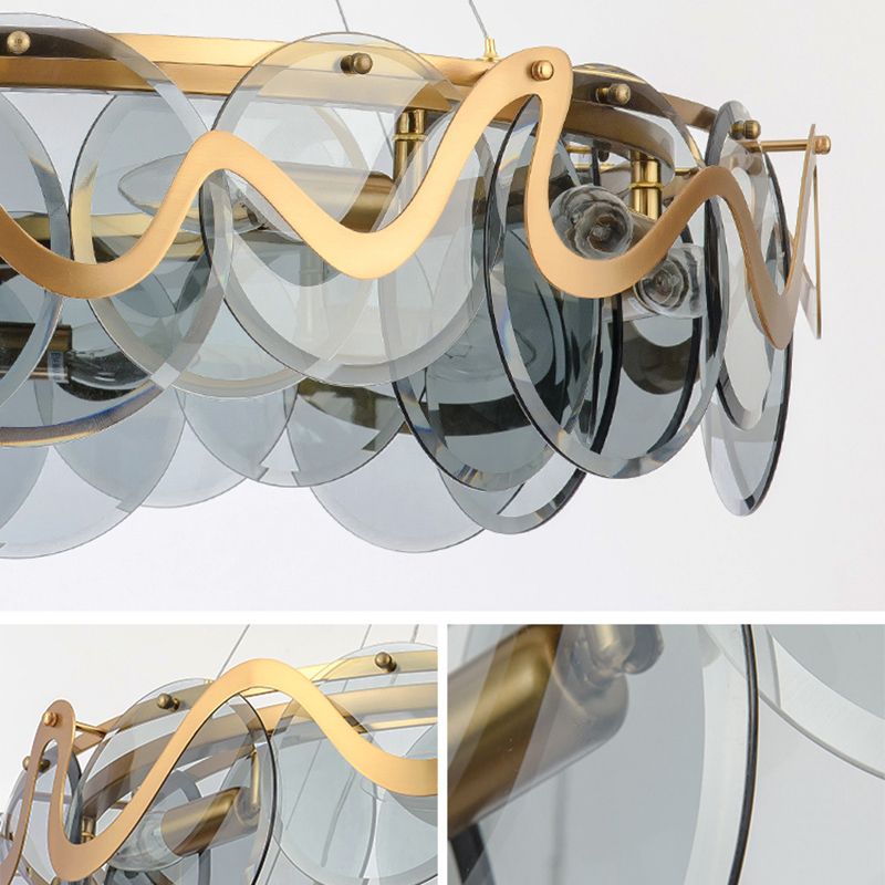 Glass Pendant Light Geometric Contemporary Ceiling Light for Living Room