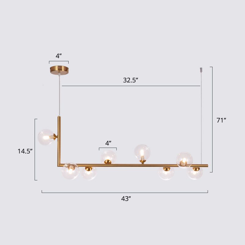 Ball Hanging Island Light Postmodern Glass Suspension Candant Light per sala da pranzo