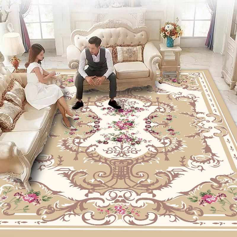 Europese stijl Blue Area Rug Polyester Area Tapijt Stain Resistent Easy Care Tapijt voor thuisdecoratie