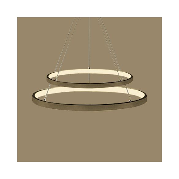 Ring kroonluchter hanger Moderne acryl -LED 3/4/5 lichten zwart/wit/bruin plafond opgehangen armatuur in warm/wit/natuurlijk licht