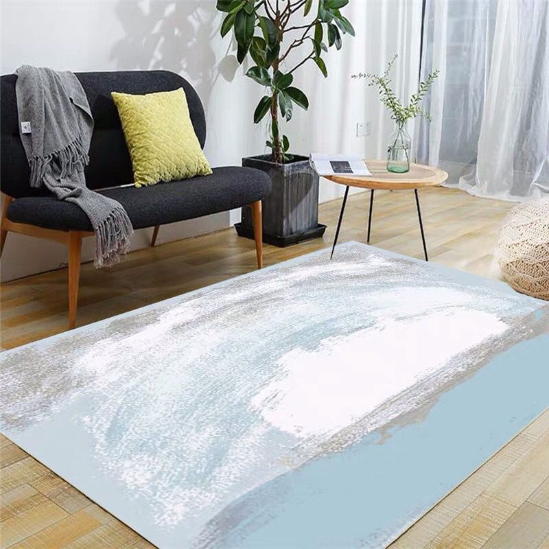Minimalist Abstract Art Rug Multi Colored Polypropylene Rug Washable Stain Resistant Non-Slip Carpet for Living Room