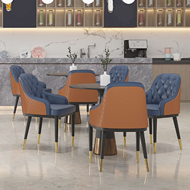 Glam Kitchen Dining Arm Chairs Faux Leather Kitchen Dining Chairs