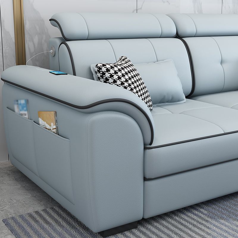 Pillowed Back Cushions Cotton Blend /Faux Leather Furniture Sectionals