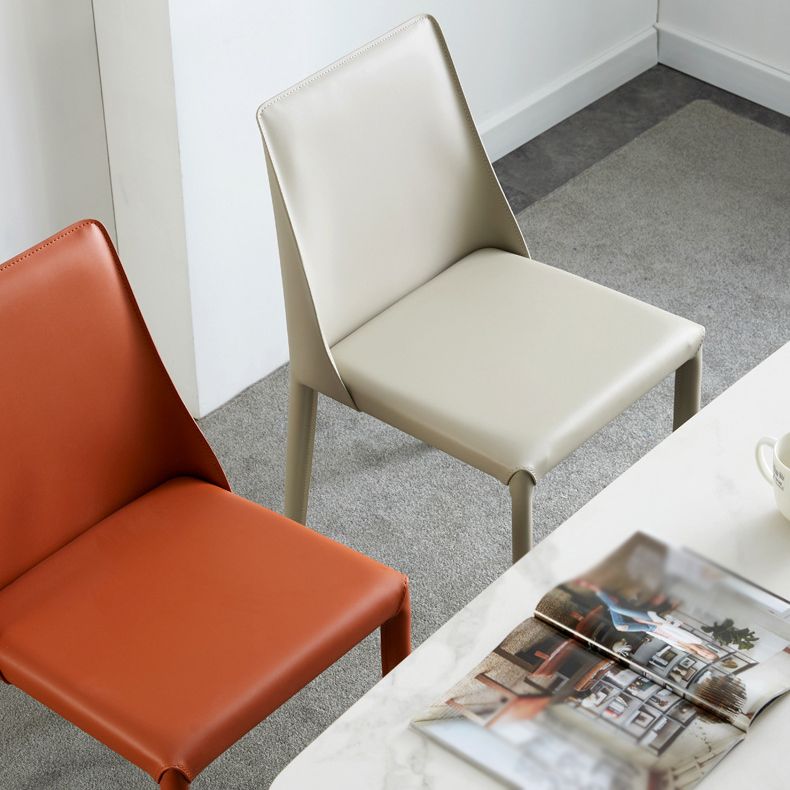 Leather Modern Contemporary Indoor-Outdoor Side Chair Parsons Chair