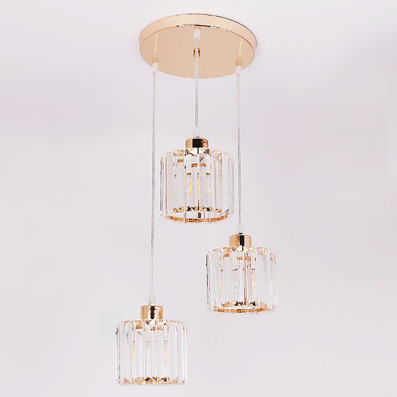 Geometria a forma di cristallo luci soffitto appeso moderno 3 luci a sospensione leggera