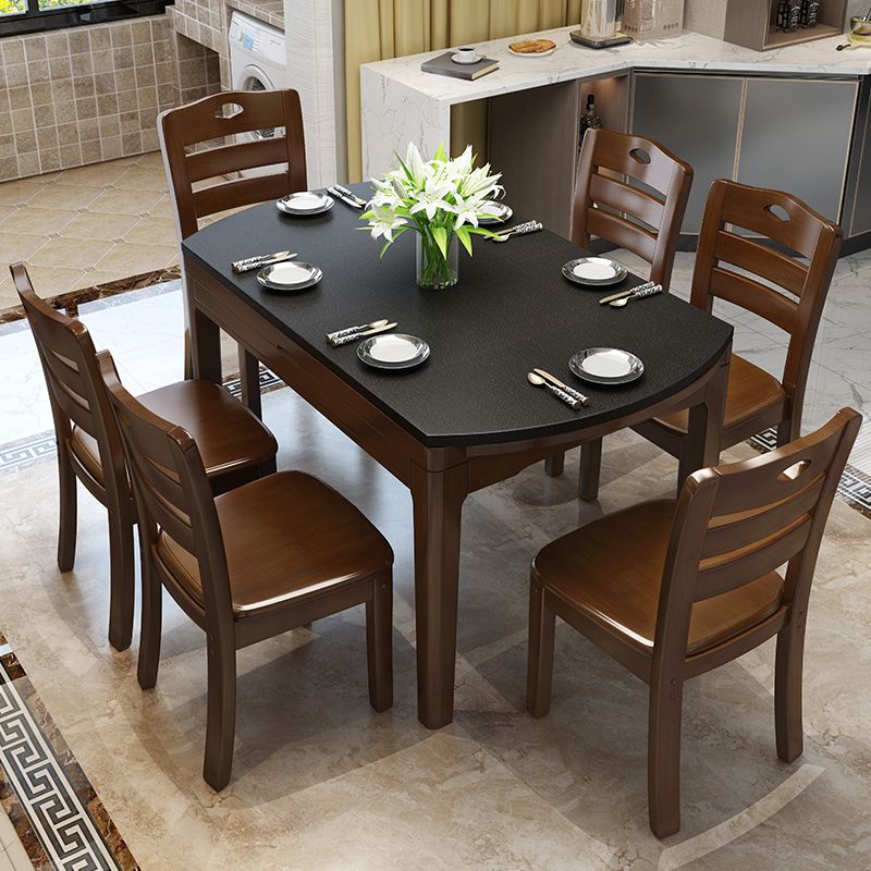 Contemporary Kitchen Dinner Table 4 Legs Extendable Dining Table