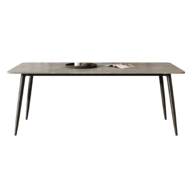 Modern Grey Dinette Set 1/4/7 Pieces Rectangle Dining Table Set with Stone Top