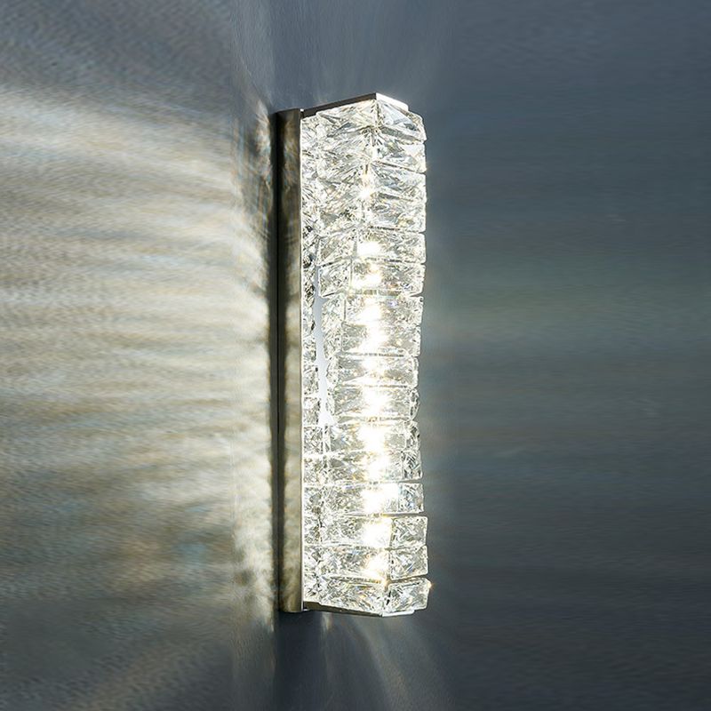 Postmodern Crystal Wall Light Geometric Shape 5" Wide Wall Sconce for Living Room