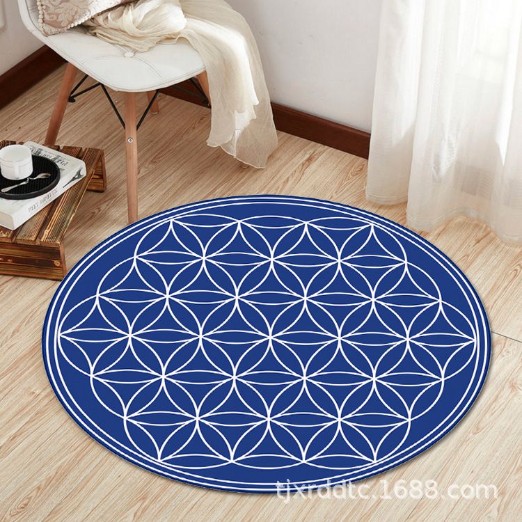 Boho Living Room Rug Multi-Color Flower Print Carpet Synthetics Stain Resistant Non-Slip Pet Friendly Area Rug