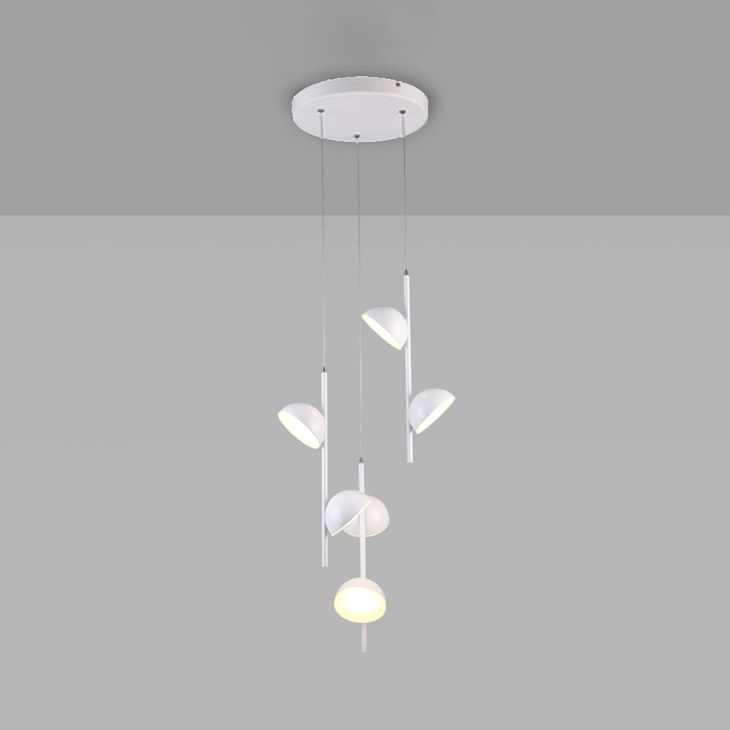 Postmodern Dome Pendse Light Metal 6/10 Luces de techo negro/blanco Luz para comedor con luz cálida/blanca