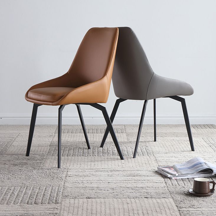 Contemporary Style Dining Chair Armless Chairs with Metal Legs for Home