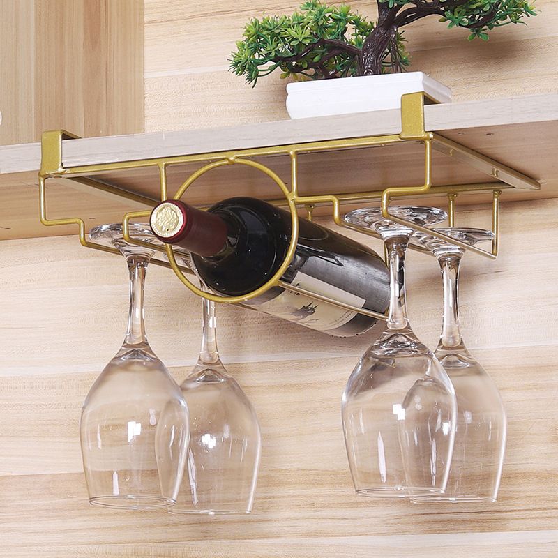 Industrial Hanging Wine Holder Metal Wine Glass Stemware Rack Holder