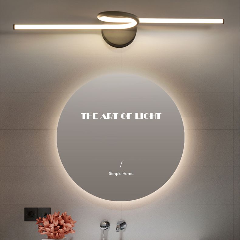 Linear Vanity Light Fixture Nordic Minimalist Style Metal Single Vanity Light