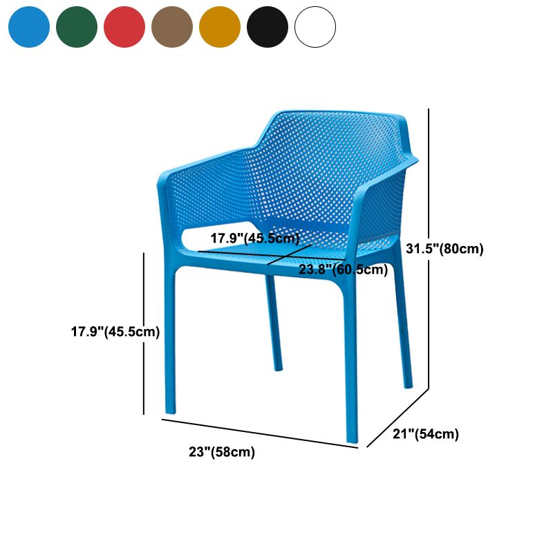 Modern Style Dining Chair Arm Dining Chair with Plastic Legs for Kitchen