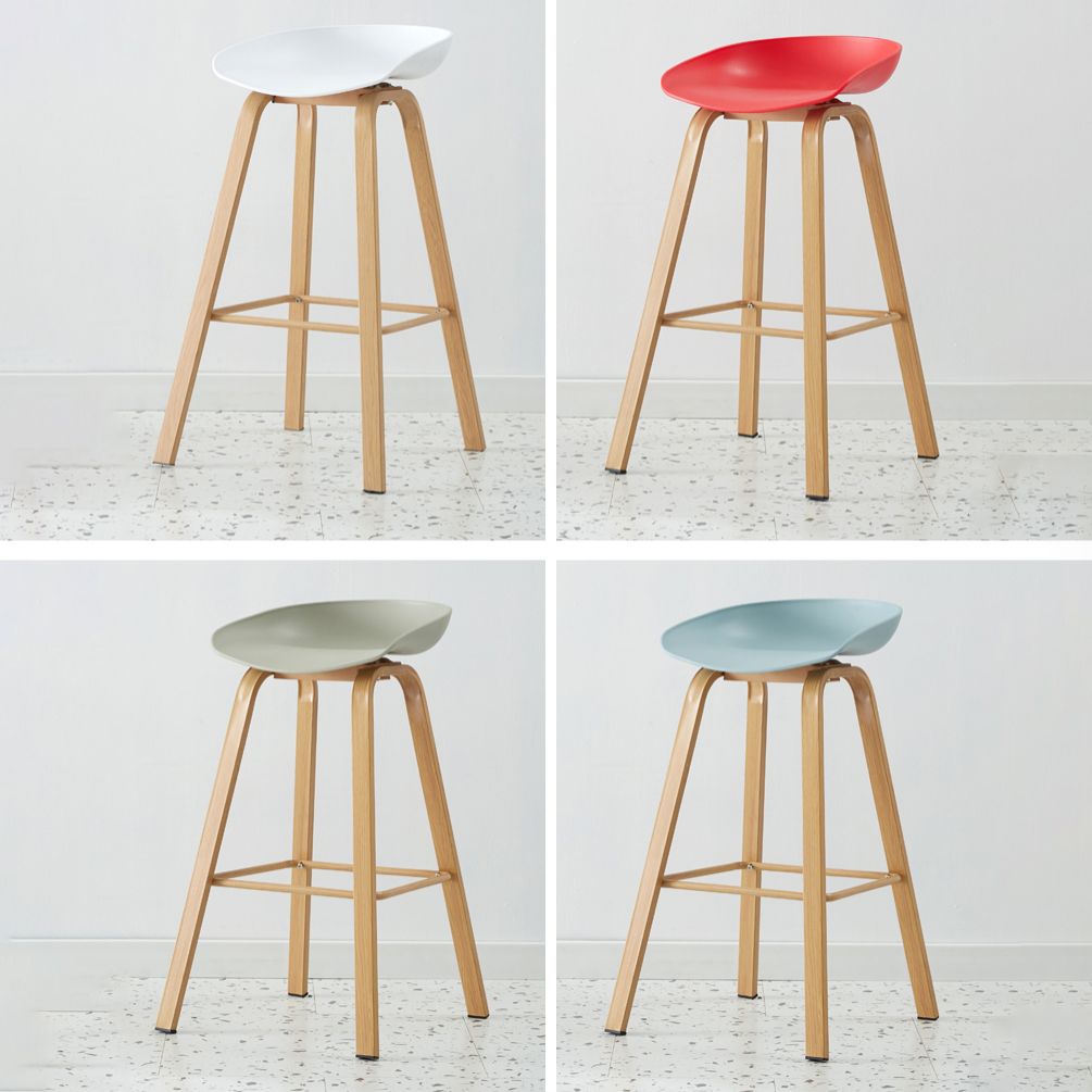 Metal Contemporary Dining Kitchen Room Armless Stool Low Back Bar Stool
