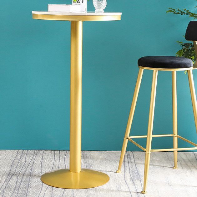 Glam Style Pub Table Round Bar Height Bar Table for Indoor Use
