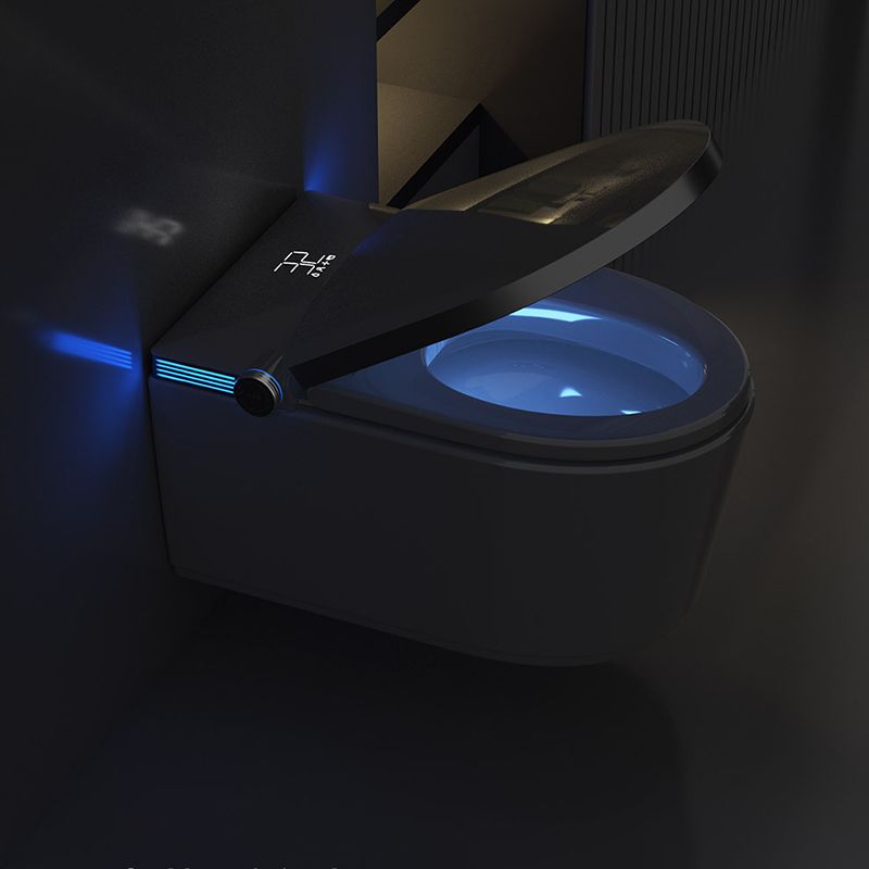 Modern White Gravity Flush Toilet One-Piece Wall Mount Toilet for Bathroom