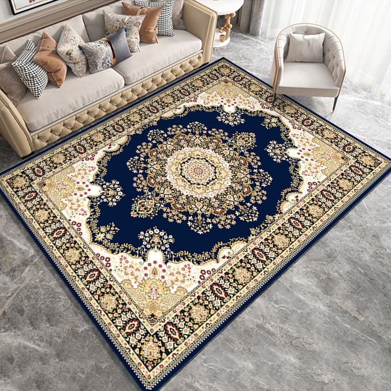 Dark Brown Graphic Rug Polyester Modern Rug Washable Area Rug for Sitting Room