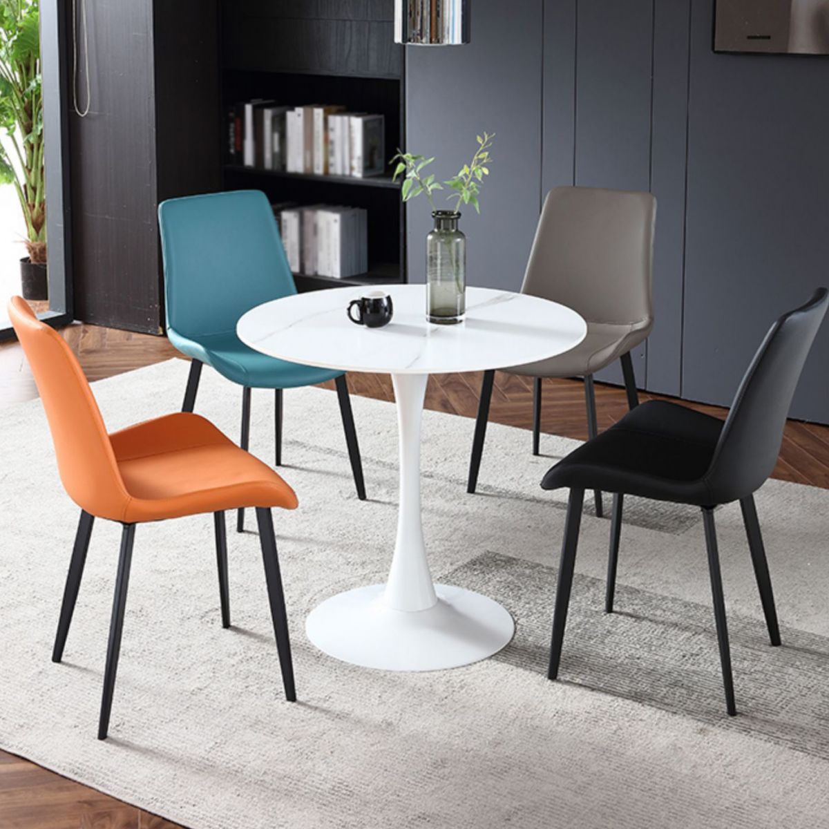 Modern Style Dining Table Round Sintered Stone Dining Table for Home Use
