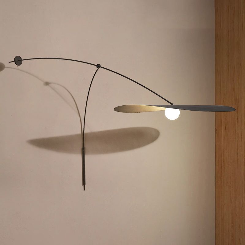 Nordic Style Metal Wall Light Long Arm 1 Light Wall Sconce for Dining Room