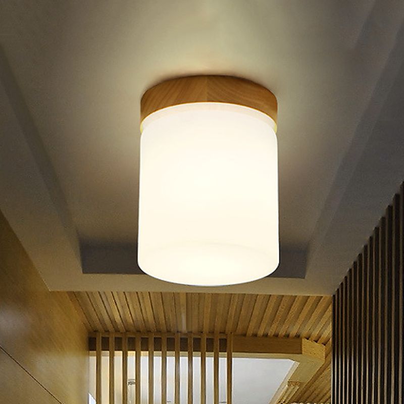 Frosted Glass Geometrische Flush Mount Light Nordic 1 Light Flush Ceiling Light Halterung in Weiß für Korridor