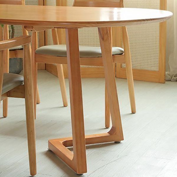 Contemporary Style Dining Table Solid Wood Oval Dinette Table for Home Kitchen