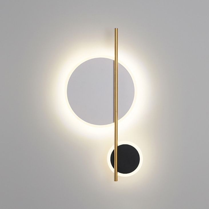 Circle Wall Sconce Lights Lampada da parete moderna Metal 2 Prontoni con pareti leggeri in bianco e nero
