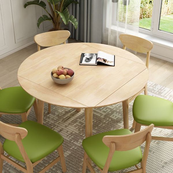 Rubberwood Dining Table Drop-Leaf Dinner Table for Dining Room