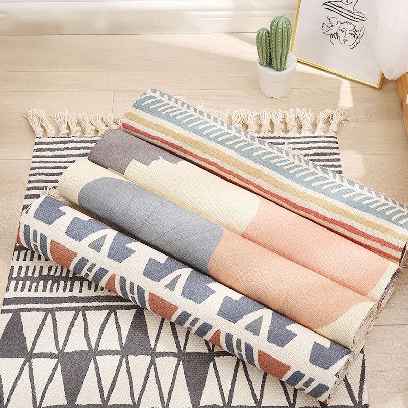 Ungewöhnlicher Böhmen -Teppich Multi -Farbelteppich Haustierfreundlicher Maschinenwaschableer für Raum