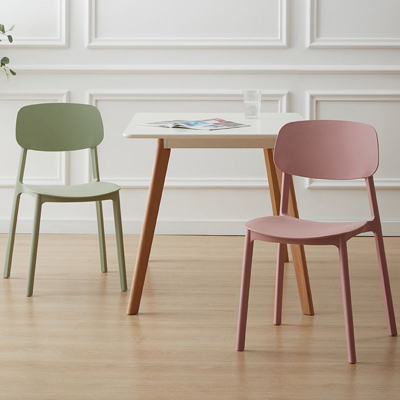 Chaises de salle à manger scandinaves sans accoudoirs Chaise d'appoint à dossier ouvert en plastique (Ensemble de 4)