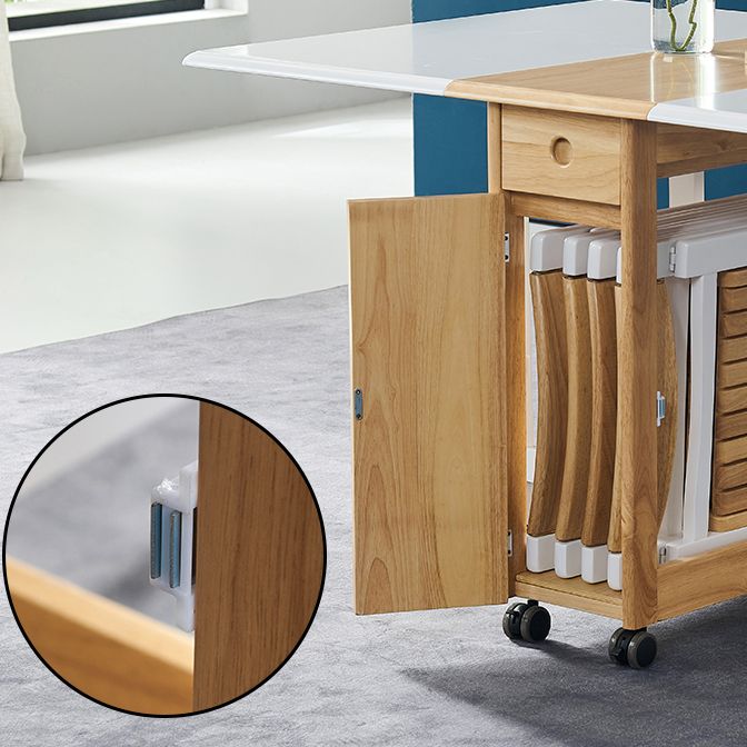 1/2/3/5 Pcs Wood Modern Dining Room Set with Foldable Table Dinette Set