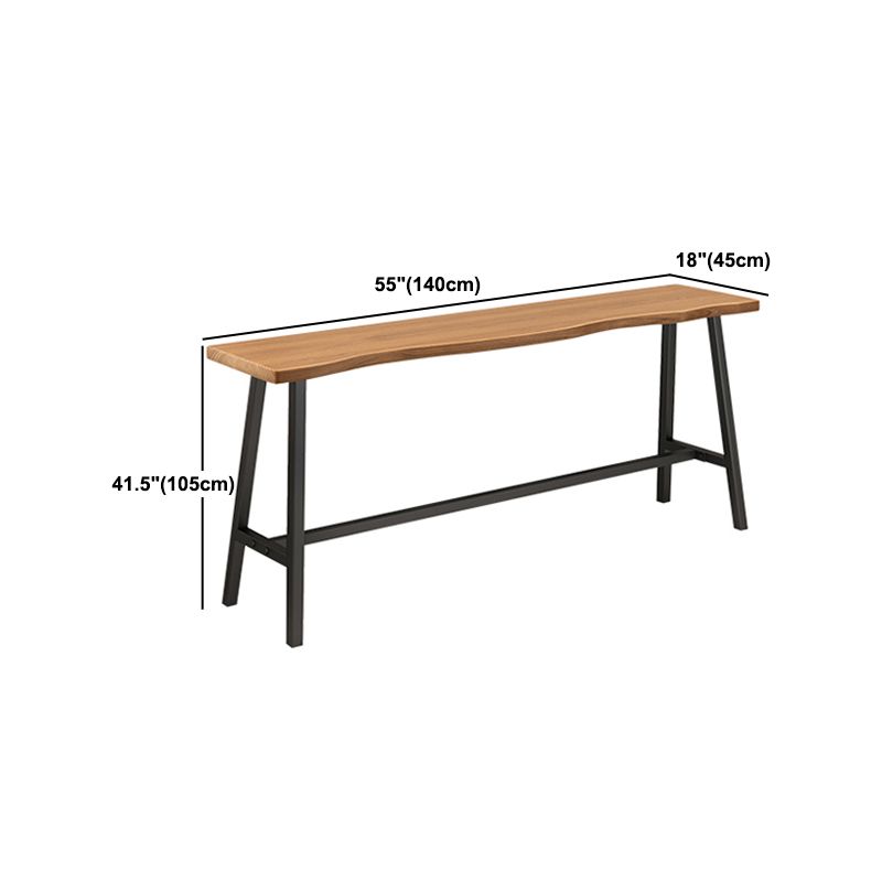 1/4 Pieces Industrial Iron Bar Table Set Rectangle Wood Bistro Set with Footrest