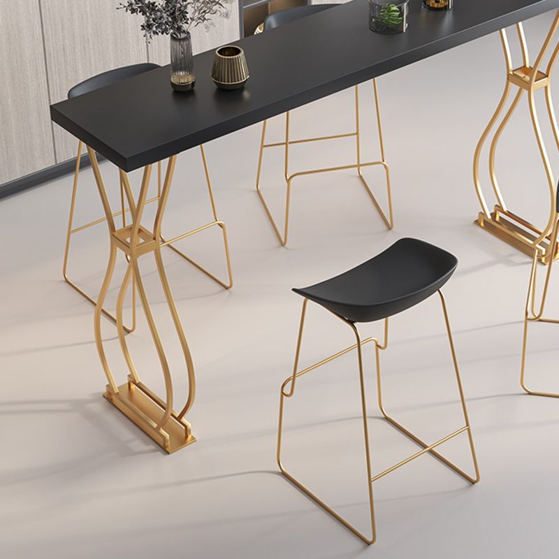 Contemporary Double pedestal Patio Bar Table Solid Wood Bistro Bar Height Table