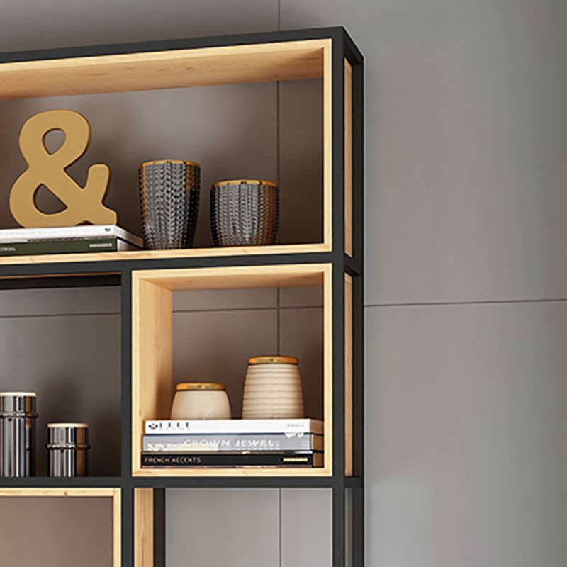 Open Shelf Bookcase Contemporary Metal Bookshelf for Dining Room