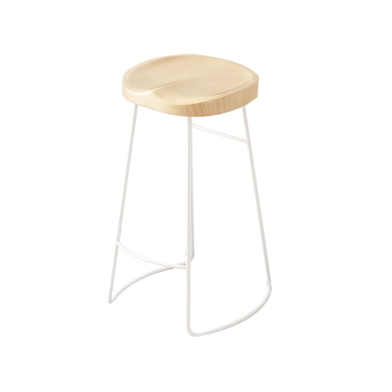 Contemporary Bar Stools Metal and Solid Wood Counter Height Stools