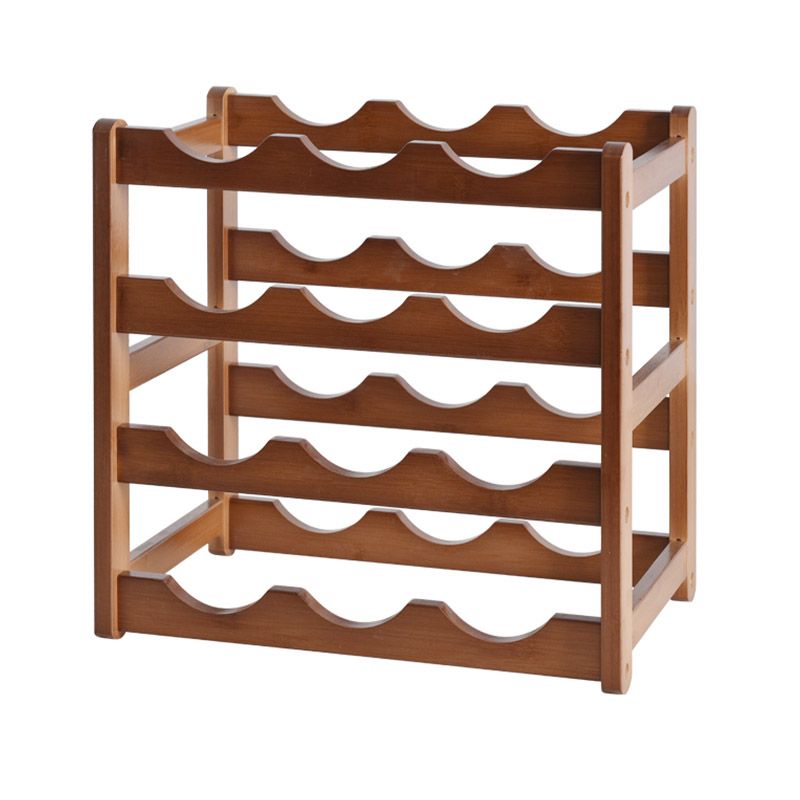 Modern Countertop Wine Rack Wood Wine Bottle Rack for Living Room