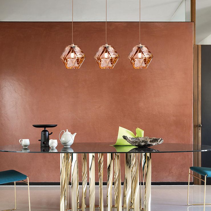 1 léger léger pendentif léger moderne lampe en verre soufflé à la main moderne pour table à manger