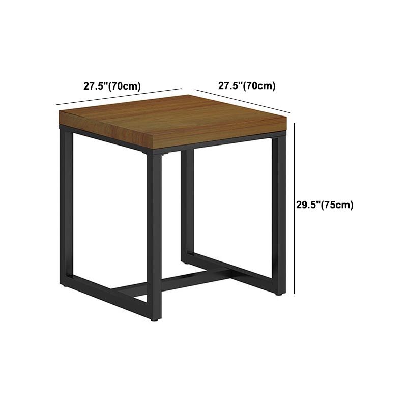 Industrial Trestle Base Dining Table Rectangle Solid Wood Dining Site Table without Chair