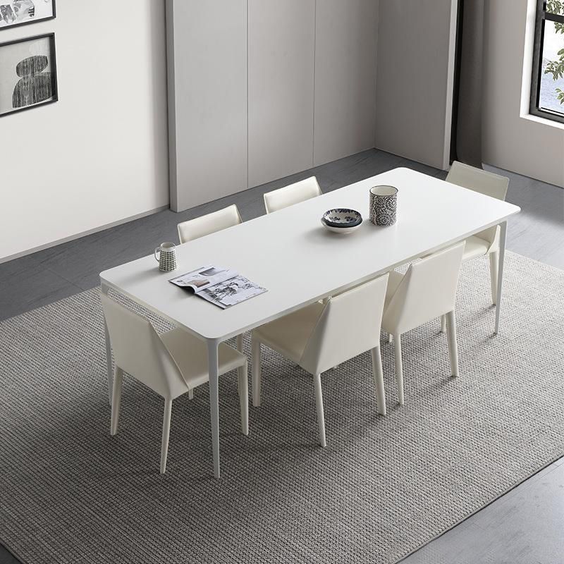 Modern White Dining Table Set 1/4/5/6/7 Pieces Dinette Set for Kitchen