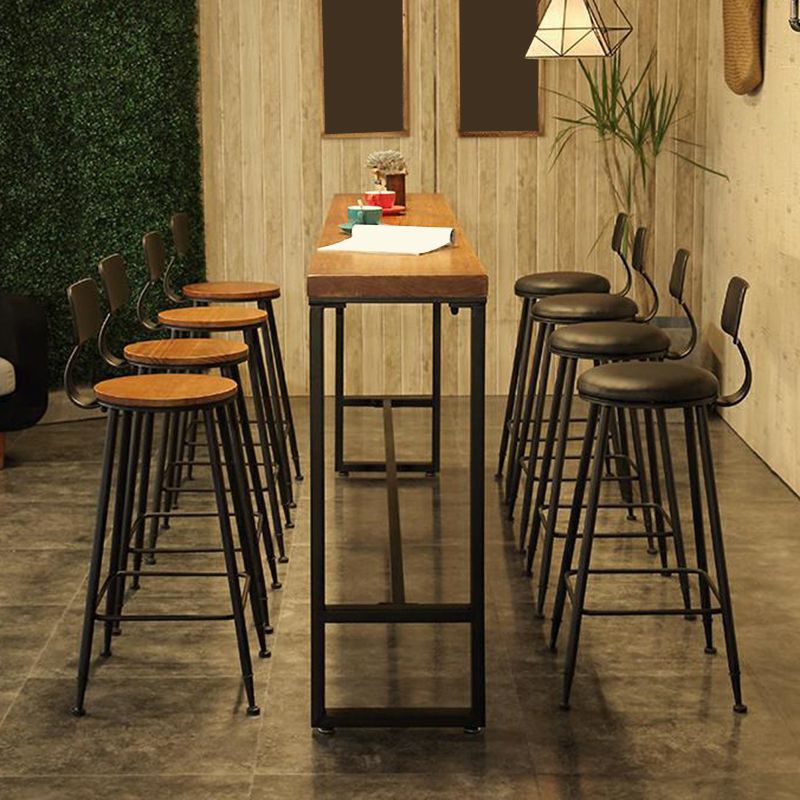Industrial Backrest Bar Stools Metal Barstool with Metal Legs