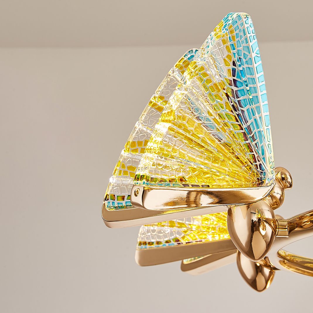 Lámpara de lámpara múltiple de forma de mariposa moderna Luz colgante de luz para dormitorio